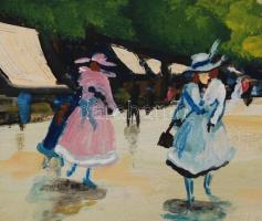 Berkes jelzéssel: Őszi utca, olaj, karton, 36×50 cm