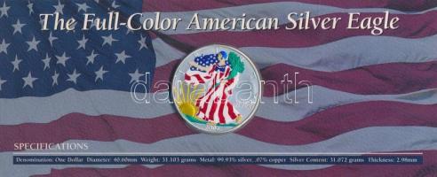 Amerikai Egyesült Államok 2002. 1$ Ag Amerikai Sas multicolor, dísztokban T:1 USA 2002. 1 Dollar Ag American Eagle multicolor, in paper case C:UNC