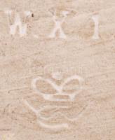 Hummel síelő fiú fali kép, kézzel festett, jelzett, hibátlan, 10×10 cm / Hummel skier boy W. X. 1 ha...