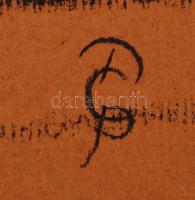 MCP jelzéssel: Muskétás, szén, papír, üvegezett fa keretben, 28,5×18 cm