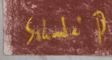 Szántó jelzéssel: Madonna a kis Jézussal, pasztell, papír, üvegezett fa keretben, 29,5×21 cm