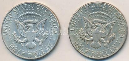 Amerikai Egyesült Államok 1965-1966. 1/2$ Ag Kennedy (2x) T:2 USA 1965-1966. 1/2 Dollar Ag Kennedy (2x) C:XF