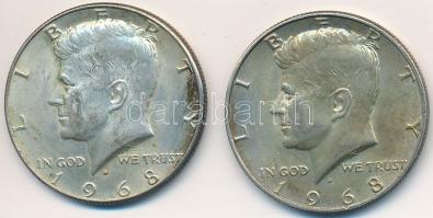 Amerikai Egyesült Államok 1968. 1/2$ Ag "Kennedy" (2x) T:2
USA 1968. 1/2 Dollar Ag "K...