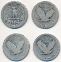 Amerikai Egyesült Államok 1917-1930. 1/4$ Ag "Standing Liberty" (3x) DÁTUM EGYIKEN SEM LÁT...