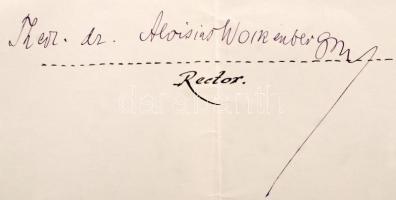 1929 Geológia doktori diploma Pázmány Péter Katolikus Egyetemről. Papír, az egyetem rektorának és a ...