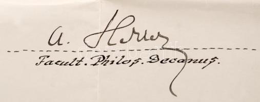 1929 Geológia doktori diploma Pázmány Péter Katolikus Egyetemről. Papír, az egyetem rektorának és a ...