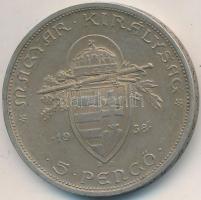 1938. 5P Ag "Szent István" T:2 patina
Adamo P8.1