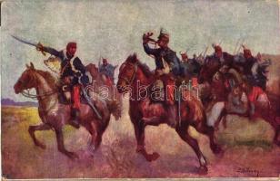 Rohamra! Hadisegélyező Hivatal kiadása/ WWI hussars attack s: Bélaváry