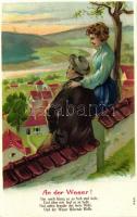 'An der Weser' Emb. litho 'IMPORT' No 583.