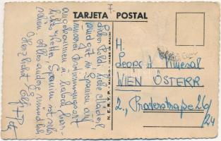 Flamenco dancer, Sevilla, silk embroidered postcard by Elsi Gumier (Rb)