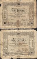 1848. kis hagyaték tétel "Kossuth-bankó" 1Ft,2Ft,5Ft,10Ft (2x) T:III,III/IV,IV