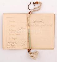 1900 Dekoratív, kitöltött táncrend színezett rézmetszettel díszítve, ceruzával