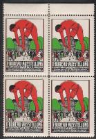 Szecessziós levélzáró Négyestömbben BUREAU-AUSSTELLUNG WIEN