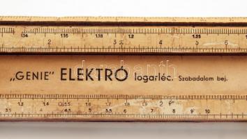 cca 1930 "Genie elektró" logarléc, jelzett (Juszt László), kopott, h:29 cm