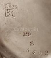 Ezüst (Ag.) zsebóra belső fedelén "Remontoir Cylindre 10 rubins" felirattal, jelzett (84),...