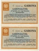 1930. 1P 50f Gabonalevél (2x) egymásutáni sorszámokkal T:I