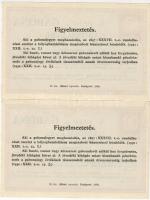 1930. 1P 50f Gabonalevél (2x) egymásutáni sorszámokkal T:I