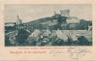 Nagykövesd, Rákóczi-vár, templom, Lőwy A. kiadása / castle, church