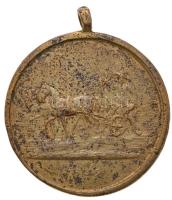 1839. "Pesti Gyep" aranyozott fém érem füllel (42mm) T:2-,3