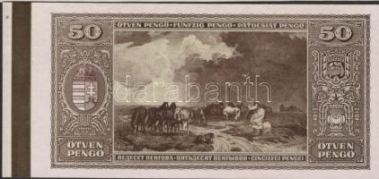1945. 50P bal ívszél, erős széles barna festékcsíkkal T:I