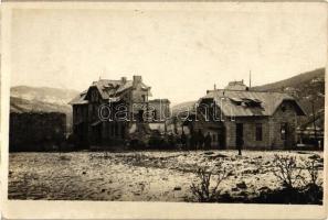 1918 Sósmező, Poiana Sarata; Vámház az Ojtozi-szorosban, katonák / Customs House, gorge, soldiers, photo