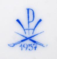 Herendi virág mintás váza, kézzel festett, jelzett, hibátlan, m:15 cm