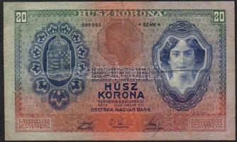 1907. 20K T:II- felül középen beszakadva, különben II