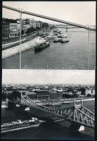 cca 1965-1985 Dunai hajók, hidak, uszályok, 4 db fotó, 10x15 cm és 13x18 cm