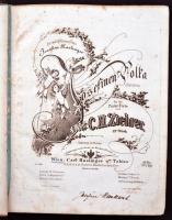 cca 1860-1880 Korabeli kották egybe kötve. Rózsavölgyi és egyéb kiadások, részmetszetű, dekoratív cí...