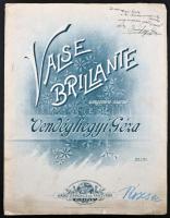 1896 Kotta a zeneszerző, Vendéghegyi Géza saját kézzel írt ajánlásával az Operaház pénztárnokának