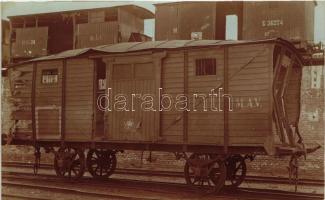 Sérült MÁV tehervagon / Hungarian State Railways, damaged wagon, photo