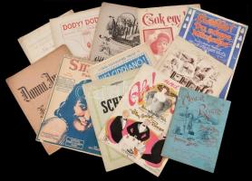 cca 1850-1940 11 db vegyes kotta, több közülük litho és egyéb dekoratív címlapokkal / Notes