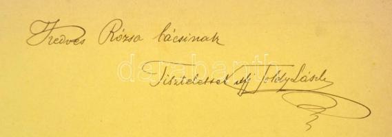 cca 1896 Kotta a zeneszerző, Toldy László saját kézzel írt ajánlásával az Operaház pénztárnokának