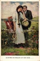 8 db RÉGI motívumlap Clarence F. Underwood szignójával, kiadja M. Munk Wien; romantikus párok művész...