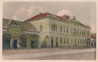 Füzesgyarmat, községháza, Glück Sándor divatáruháza, Rozenberg Géza üzlete (ragasztónyom / gluemark)