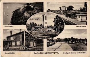 Balatonakarattya, vasútállomás, cserkész üdülő, kettős híd (fa)