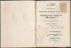 1939 Nemzetközi Gépjárómű Forgalmi engedély, Nemzetközi Vezetői Engedély, Királyi Magyar Automobil C...