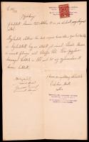 1922 Eckstein Márk kassai rabbi saját kézzel írt jegyzőkönyve / Autograph written document of the rabbi of Kosice