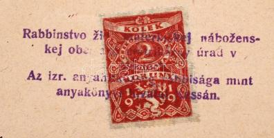 1922 Eckstein Márk kassai rabbi saját kézzel írt jegyzőkönyve / Autograph written document of the ra...