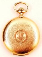 Ancre Ligne Droite arany 14 K (Au.) másodperc mutatós, dupla fedeles zsebóra, működik, jelzett, szám...