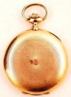 Ancre Ligne Droite arany 14 K (Au.) másodperc mutatós, dupla fedeles zsebóra, működik, jelzett, szám...