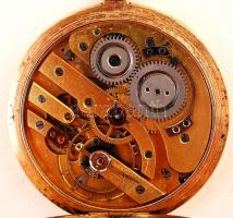 Ancre Ligne Droite arany 14 K (Au.) másodperc mutatós, dupla fedeles zsebóra, működik, jelzett, szám...