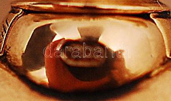 Ancre Ligne Droite arany 14 K (Au.) másodperc mutatós, dupla fedeles zsebóra, működik, jelzett, szám...