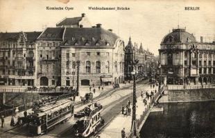 Berlin, Komische Oper, Weidendammer Brücke / opera, bridge, tram, autobus (Rb)