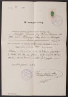 1940 Tannenbaum Mózes szepsi rabbi saját kézzel aláírt dokumentum / Autograph signed document of the rabbi of Szepsi