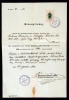 1940 Tannenbaum Mózes szepsi rabbi saját kézzel aláírt dokumentum / Autograph signed document of the rabbi of Szepsi