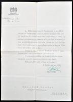 1939, 1945. Szörényi Erzsébet (1904-1987) geológus a zsidótörvények miatti elbocsájtó levele a Földt...