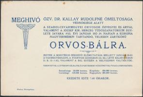 1925 Meghívó a szabolcsvármegyei orvos bálra