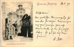 1898 Augsburg, Die Wasserthürme beim Roten Thor / water tower, gate