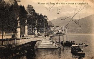 Cadenabbia, Entrata con Porto della Villa carlotta / port, villa, ships (EK)